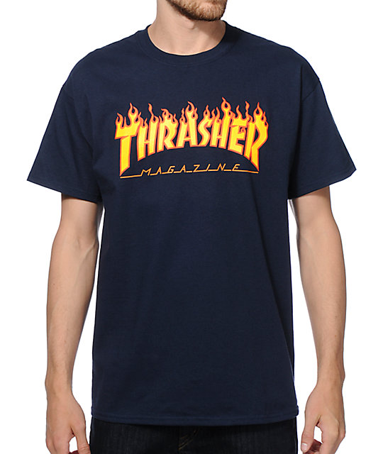 Camiseta THRASHER - Flame logo - Azul -